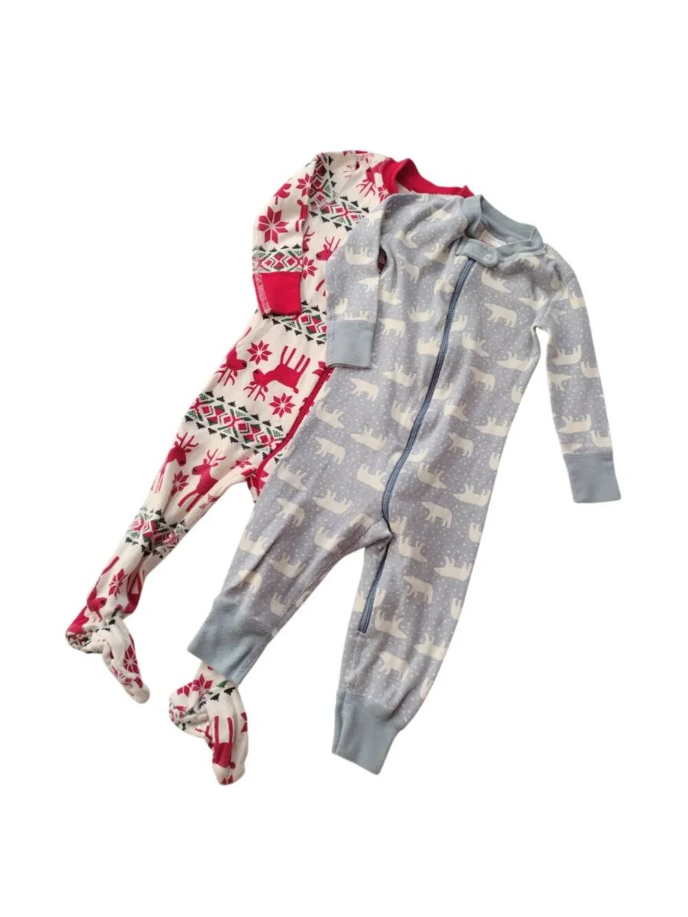 Lot of 2 Hanna Andersson Boys Pajamas 12-18M Holiday Christmas Polar Bear Pjs